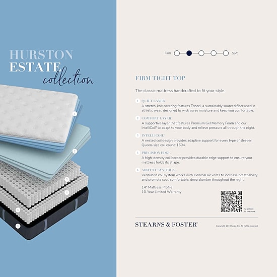 Stearns and Foster® Hurston Firm Tight Top – Mattress Only