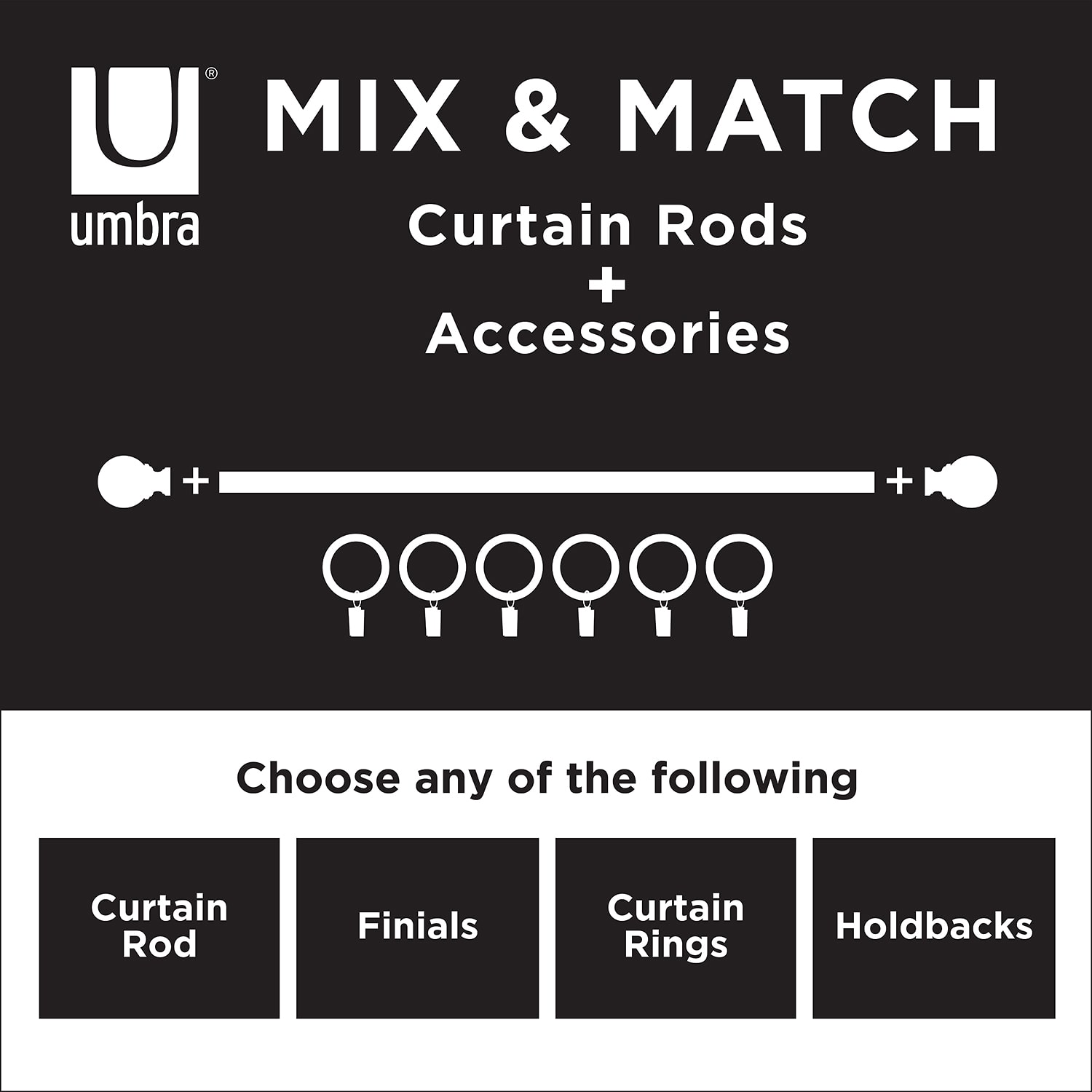 Umbra Mix & Match Walnut Ball 2-pc. Finials