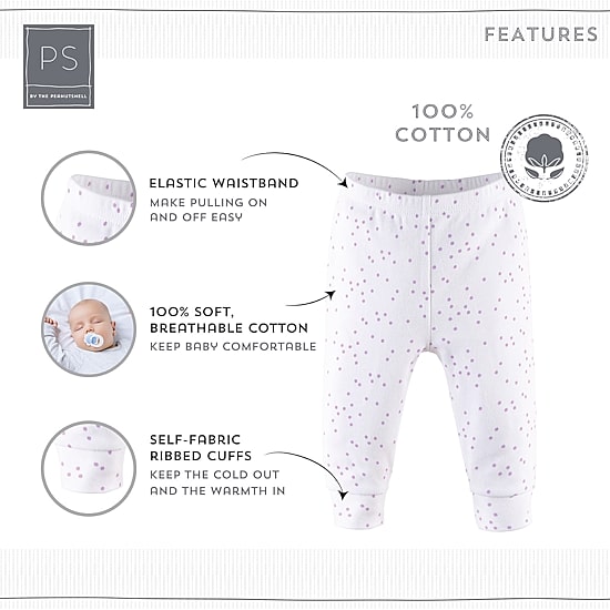 The Peanutshell Baby Girls Tapered Regular Fit Pull-On Pant