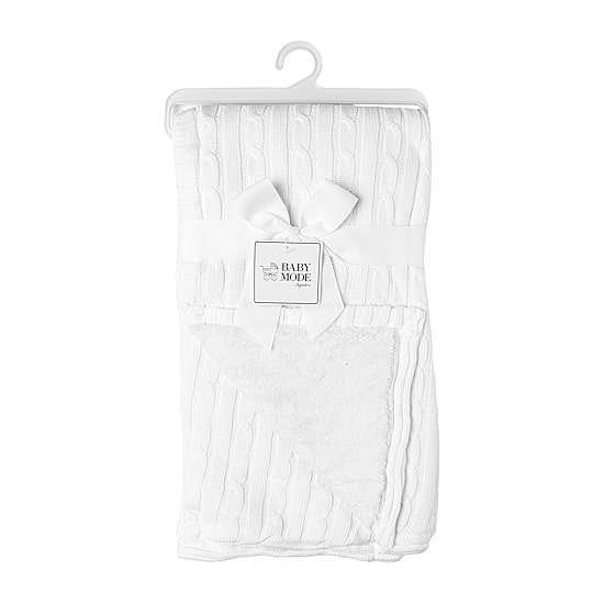 3 Stories Trading Company Cable Knit Sherpa Baby Blanket