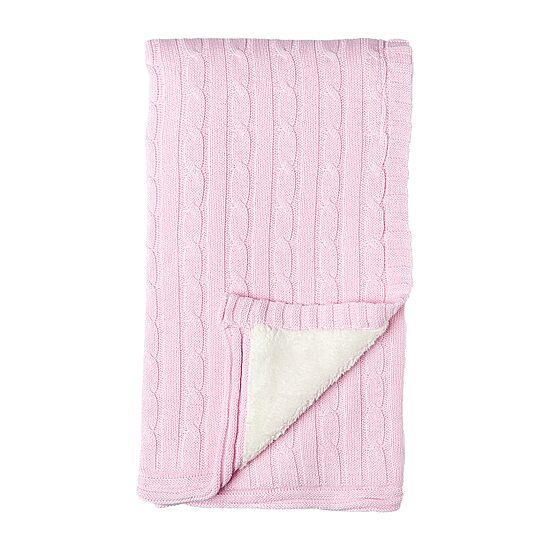 3 Stories Trading Company Cable Knit Sherpa Baby Blanket