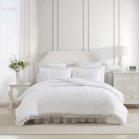 Laura Ashley Eyelet Ruffle Midweight Comforter Set