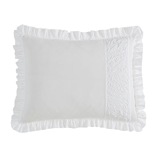 Laura Ashley Eyelet Ruffle Midweight Comforter Set