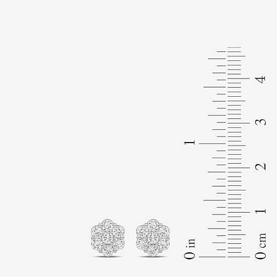 Diamond Blossom 1 CT. T.W. Lab Grown White Diamond 10K White or Yellow Gold 8.2mm Flower Stud Earrings