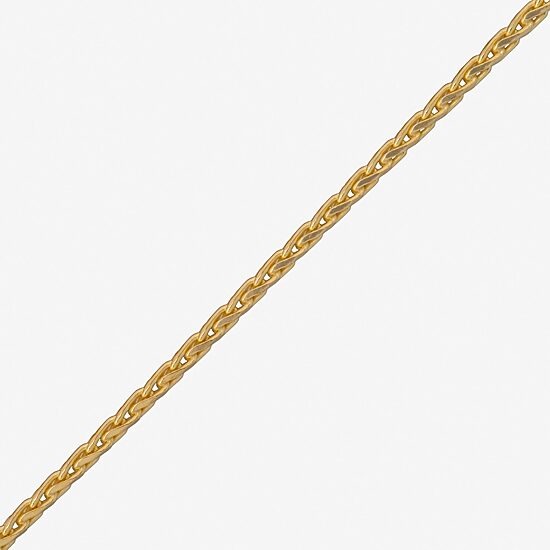 Made in Italy Womens 24K Gold Over Silver 18 Inch Wheat Chain Necklace