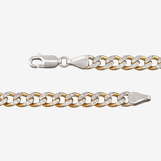 Made in Italy Unisex Adult 24K Gold Over Silver 20 Inch Curb Chain Necklace