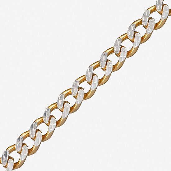 Made in Italy Unisex Adult 24K Gold Over Silver 20 Inch Curb Chain Necklace