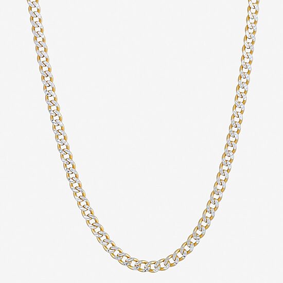 Made in Italy Unisex Adult 24K Gold Over Silver 20 Inch Curb Chain Necklace