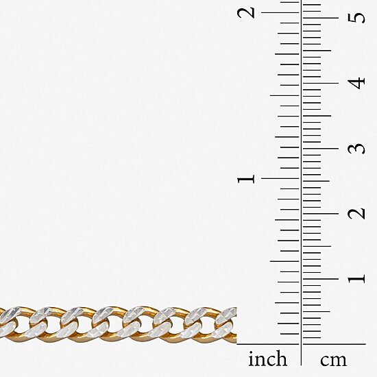 Made in Italy Unisex Adult 24K Gold Over Silver 20 Inch Curb Chain Necklace
