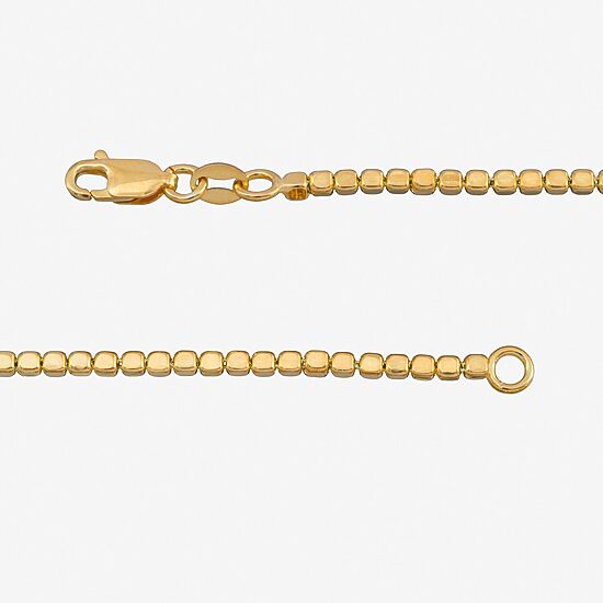 Made in Italy Womens 24K Gold Over Silver 7.5 Inch Semisolid Link Chain Bracelet