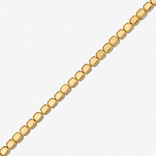 Made in Italy Womens 24K Gold Over Silver 7.5 Inch Semisolid Link Chain Bracelet