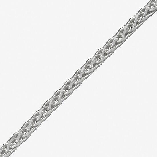 Made in Italy Mens Sterling Silver 8 1/2 Inch Solid Wheat Chain Bracelet