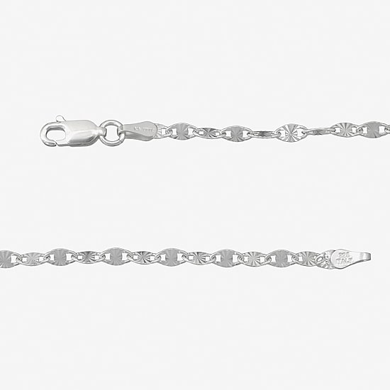 Made in Italy Womens Sterling Silver 7.5 Inch Solid Fashion Chain Bracelet