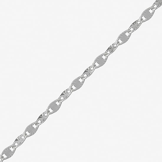 Made in Italy Womens Sterling Silver 7.5 Inch Solid Fashion Chain Bracelet