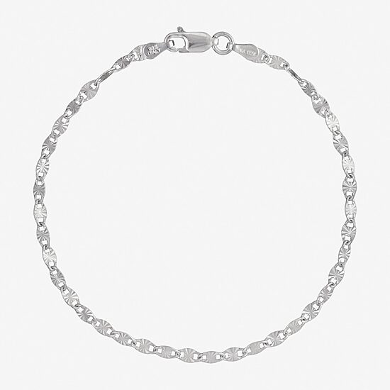 Made in Italy Womens Sterling Silver 7.5 Inch Solid Fashion Chain Bracelet