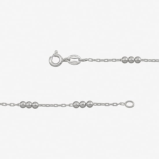 Made in Italy Womens Sterling Silver 9 Inch Solid Cable Ankle Bracelet