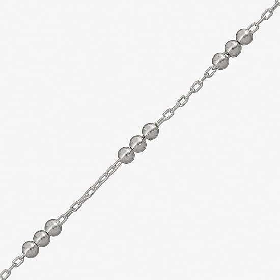 Made in Italy Womens Sterling Silver 9 Inch Solid Cable Ankle Bracelet