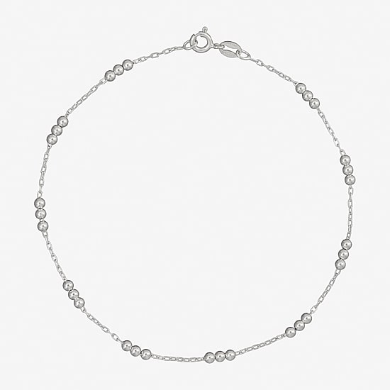 Made in Italy Womens Sterling Silver 9 Inch Solid Cable Ankle Bracelet