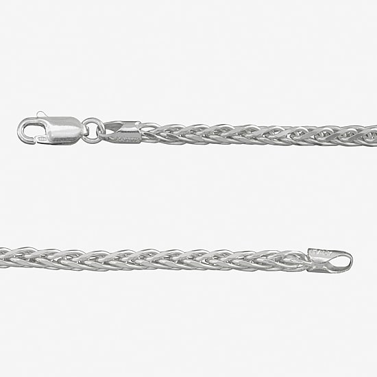 Mens Sterling Silver 22 Inch Wheat Chain Necklace