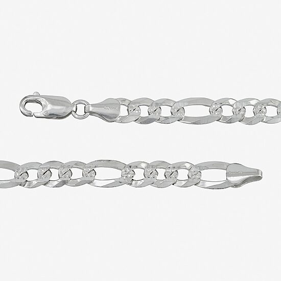 Mens Sterling Silver 22 Inch Figaro Chain Necklace