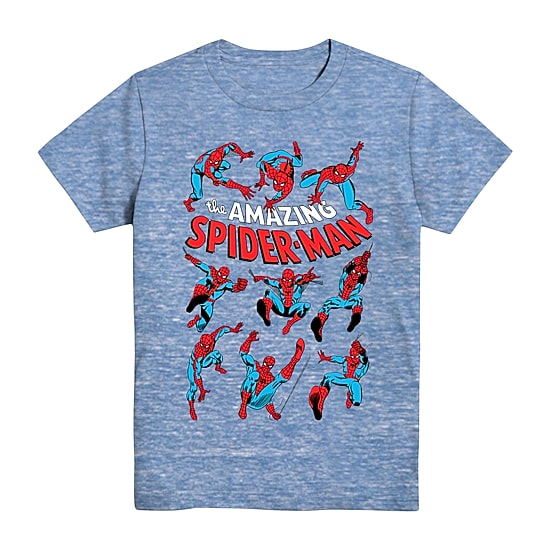 Disney Collection Little & Big Kid Boys Crew Neck Short Sleeve Regular Fit Marvel Spiderman Graphic T-Shirt