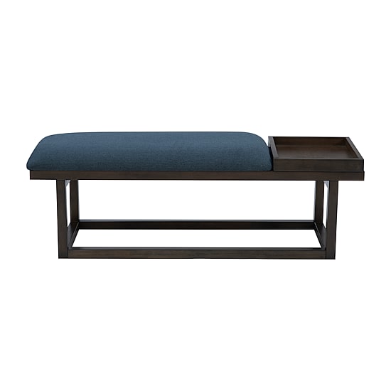 Linon Lenora Upholstered Tray-Top Bench