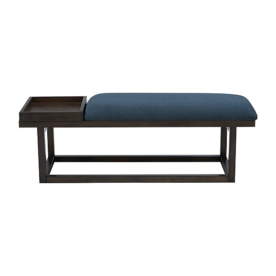 Linon Lenora Upholstered Tray-Top Bench