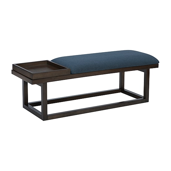 Linon Lenora Upholstered Tray-Top Bench