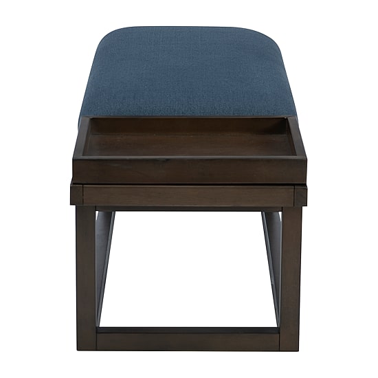 Linon Lenora Upholstered Tray-Top Bench