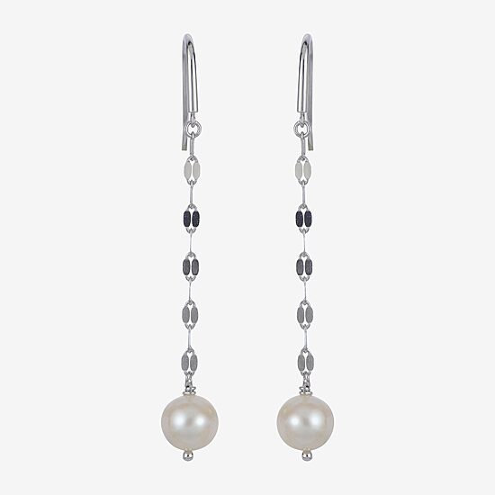 7-8Mm Cultured Freshwater Pearl Sterling Silver Earrings