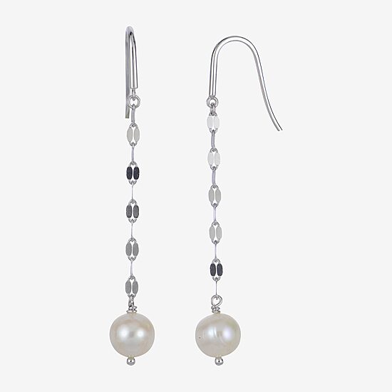 7-8Mm Cultured Freshwater Pearl Sterling Silver Earrings