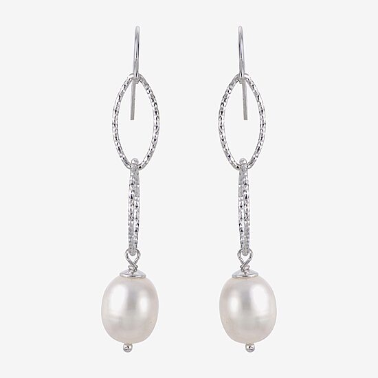 8.5-9Mm Cultured Freshwater Pearl Sterling Silver Earrings