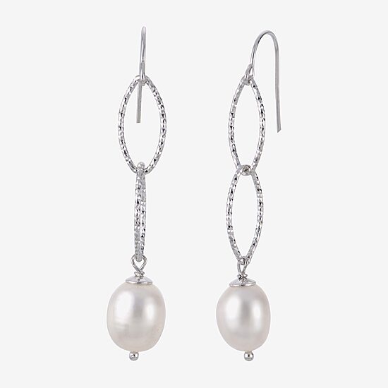8.5-9Mm Cultured Freshwater Pearl Sterling Silver Earrings