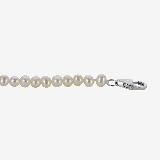 Womens White Sterling Silver 13 Inch Strand Necklace