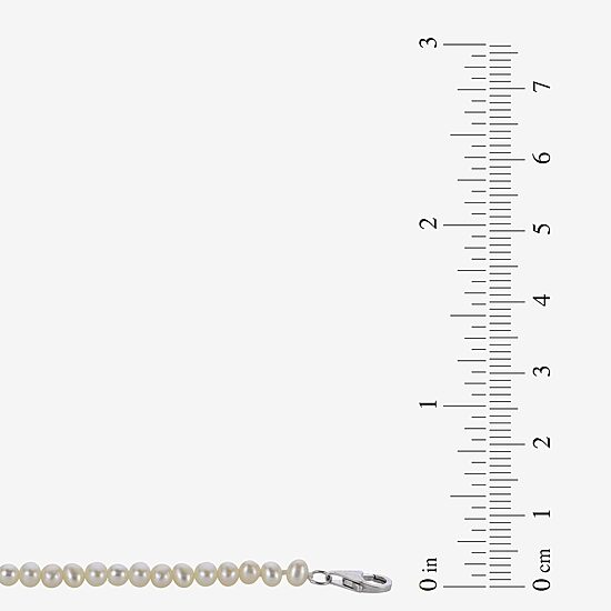 Womens White Sterling Silver 13 Inch Strand Necklace