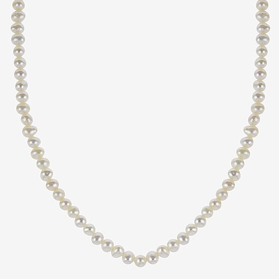 Womens White Sterling Silver 13 Inch Strand Necklace