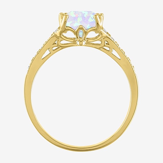 Gemstone 14K Gold Over Silver Cushion Cocktail Ring