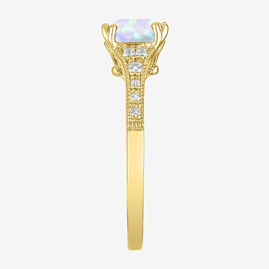 Gemstone 14K Gold Over Silver Cushion Cocktail Ring