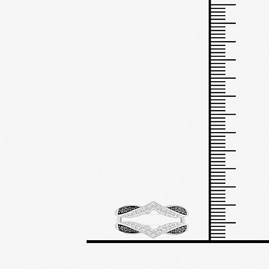 Midnight Black Womens 1/3 CT. T.W. Natural Black Diamond 14K Gold Ring Guard