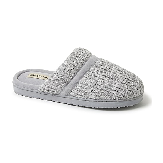 Dearfoams Serena Marled Chenille Scuff Womens Memory Foam Slip-On Slippers