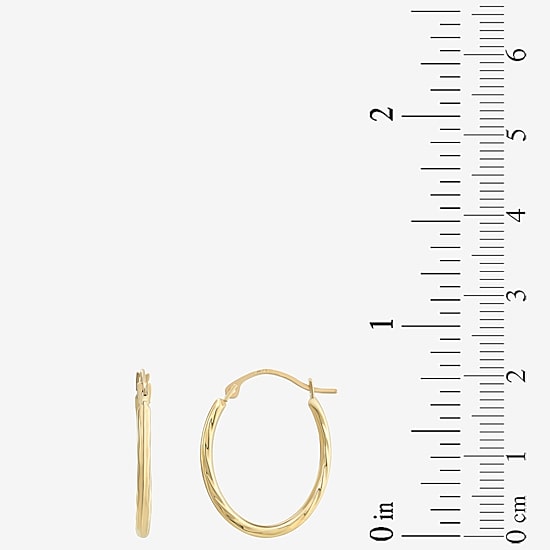 Womens 10K Gold 18mm Round Hoop Earrings