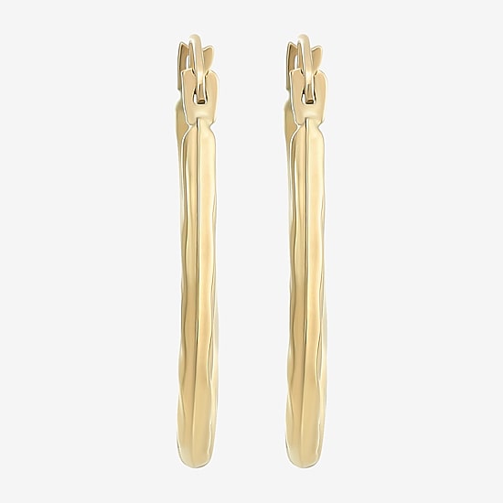 Womens 10K Gold 18mm Round Hoop Earrings
