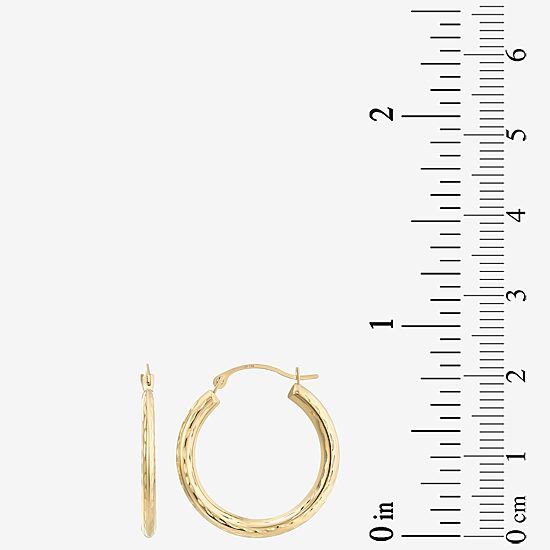Womens 10K Gold 22mm Round Hoop Earrings