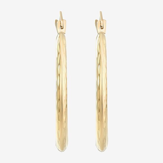 Womens 10K Gold 22mm Round Hoop Earrings