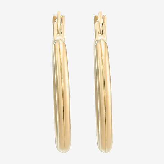 Womens 10K Gold 18mm Round Hoop Earrings
