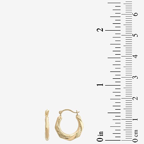 Womens 10K Gold 13mm Round Hoop Earrings