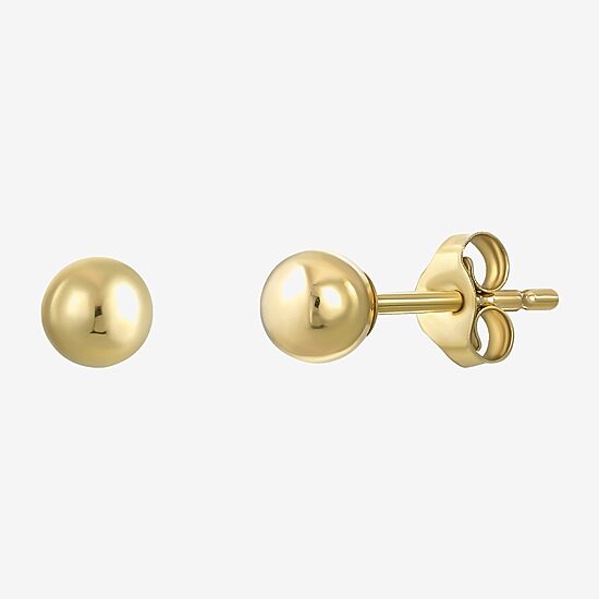 Womens Cubic Zirconia 10K Gold Round 3 Pair Earring Set