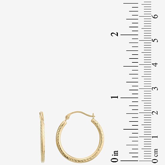 Womens 14K Gold 20mm Round Hoop Earrings