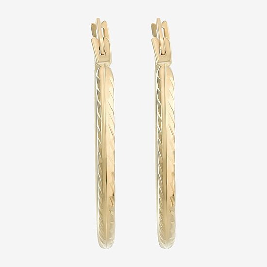 Womens 14K Gold 20mm Round Hoop Earrings