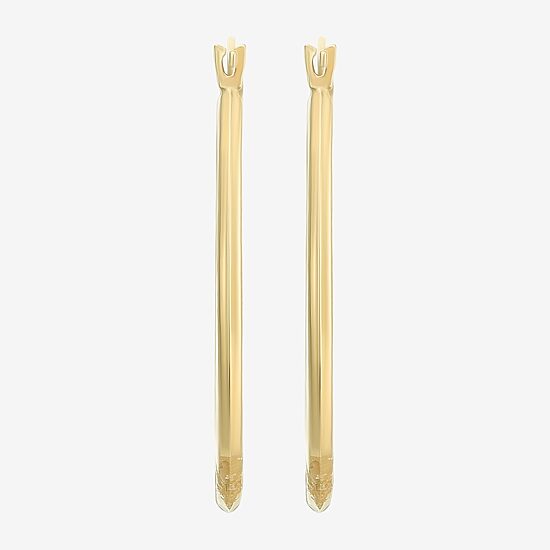Womens 14K Gold 22mm Oval Hoop Earrings